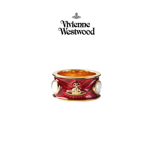 Vivienne Westwood Queen Mother West Authentic Wide Version Saturn Ring Queen Mother King Ring Red S