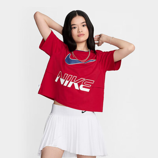 耐克（NIKE）短袖女装 夏季新款户外健身透气运动服圆领时尚百搭休闲服T恤 HF6291-687 M