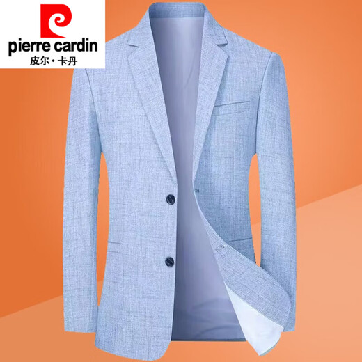 皮尔卡丹（pierre cardin）春秋新款男士西服外套中年商务休闲薄款西装爸爸上衣 浅咖色 L 175