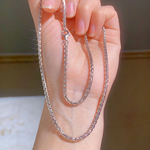 Junshi quality 18 platinum necklace men's platinum men's necklace new diamond snake bone chain pt still ring necklace 5 points 5mm*55cm*40