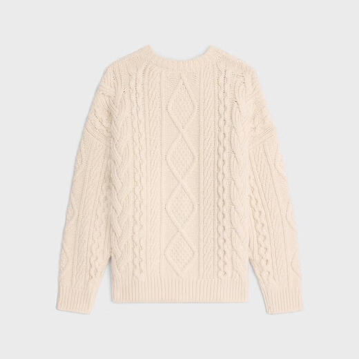 CELINE Women's Beige Cashmere/Wool Sweater 2AD150K34.01OW XS