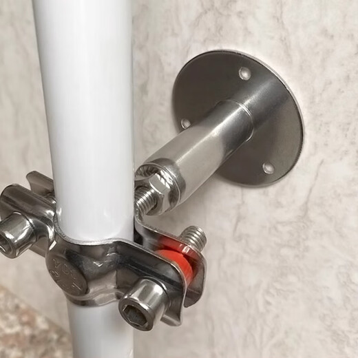 Shanhe Industrial Stainless Steel Pipe Clamp Fixing Clip Gas Pipe Pipe Support Bracket Pipe Hoop Water Pipe Bracket 15-19 Column Height 50-100mm with Nail-free Glue