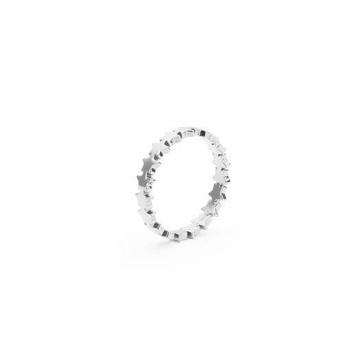 Congye plated 18K gold star series ring casual simple fresh exquisite three-dimensional women's steel color #50mm (total weight about 1.5g)