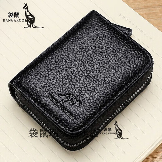 Bolsa de tarjeta de cuero genuina de canguro para los hombres Certificado de tarjeta multi-tarjetas antidemagnetización Anti-thtt Clip Licencia de conducir de gran capacidad Caja de tarjeta de conducir pequeña Integrada Posición de 20 tarjetas JD