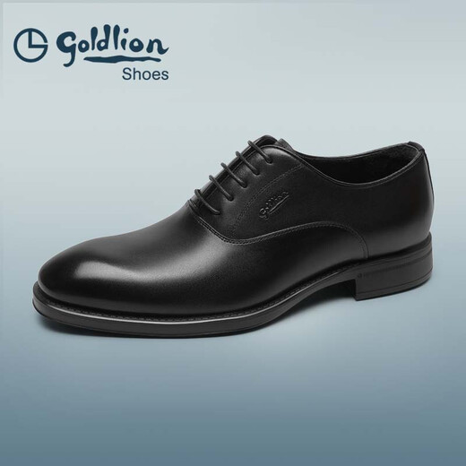 Goldlion Men's Shoes 25 New Formal Leather Shoes Business Commuting Soft and Comfortable Oxford Shoes G580510147AAA Black 40