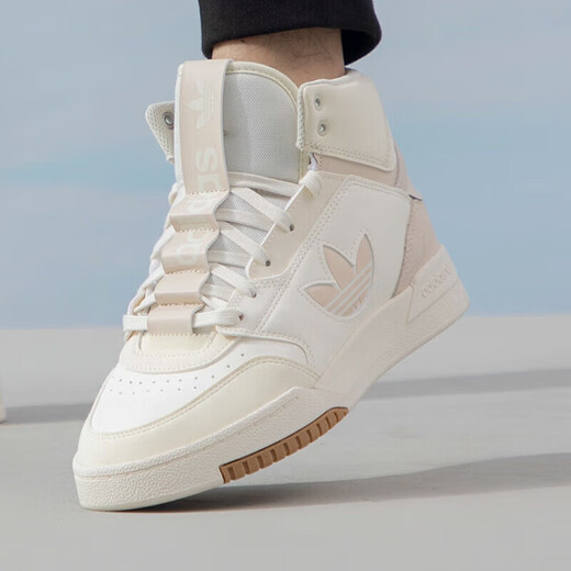 Adidas阿迪达斯三叶草休闲鞋女鞋春季新款运动鞋学生百搭高帮板鞋 IF2677/汉玉白/肉粉色 36.5