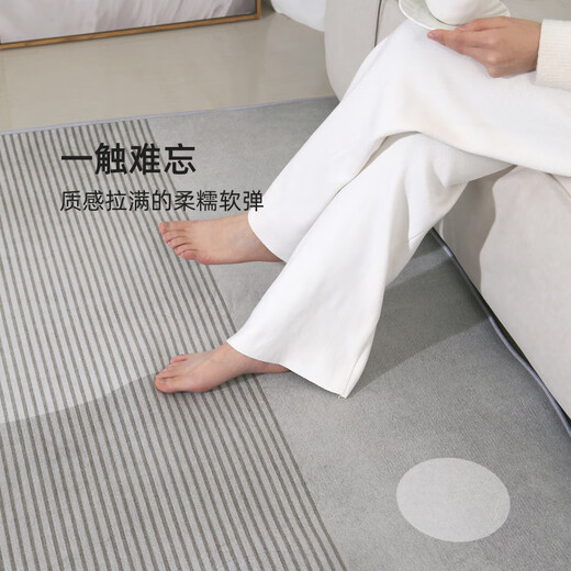 然也客厅地毯轻奢感免洗易打理可擦家用卧室耐脏防水加厚大尺寸地 现代15601 1件 150*200CM
