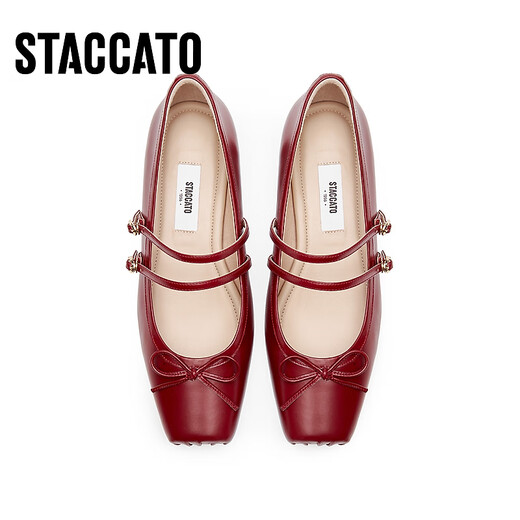 
Sigatu 2025 Spring Spring Dance Music Mary Jane Shoes Butter Single Shoes Women's EA603AQ5 Cherry Red 37