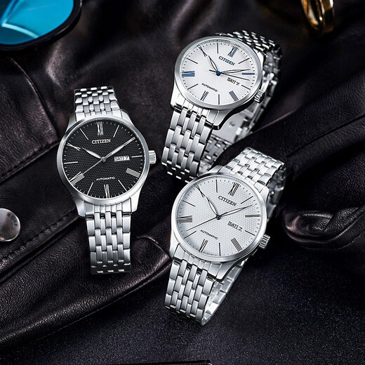 CITIZEN watch men's automatic mechanical waterproof fashion Japanese and Korean watch steel band watch date display New Year gift NH8350-59EB