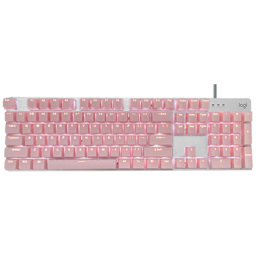 Logitech K845 Teclado mecánico Teclado cableado Computadora de la oficina de tipificación de teclado E-Sports ESPORTES Luminoso Luminoso Customizado personalizado Custom Logitech K845 Té Scroll Cherry Blossom Powder