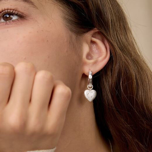 Arsis starry night mercerized love double-sided earrings for women, fashionable, simple and versatile earrings, earrings as a birthday gift for girlfriend, mercerized love double-sided earrings