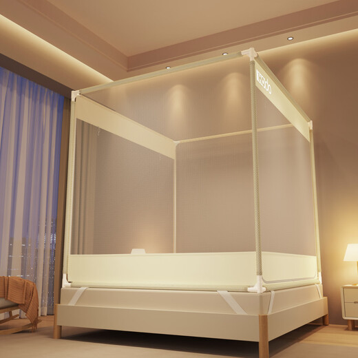 HOdoHome Textile (HOdoHome) anti-fall mosquito net frame 1.8x2m household summer mosquito net installation-free baby reinforced thickened mosquito net frame 1.5x2m HOdo-yellow thickened and bolder more anti-fall 180x200cm easy installation bracket