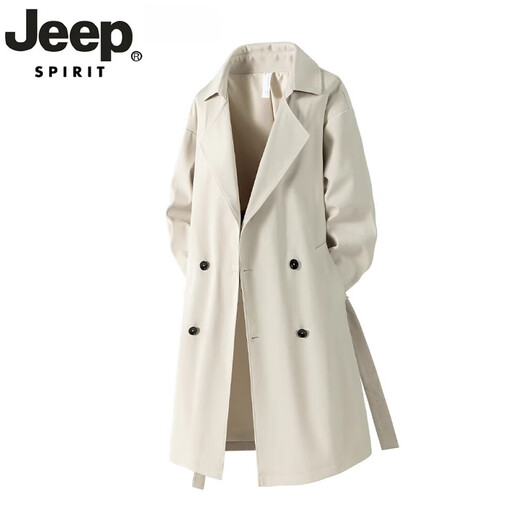Jeep Spirit Light Luxus High-End Deutsch mittelgroße Windbreaker für Männer Britisch-Stil lässiger Over-Knie-Mantel für Männer lässig neue Produkte Khaki M [Vorschlagen Gewicht 90-120 Jin [Jin gleich 0,5 kg]]