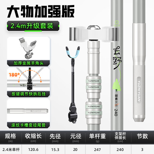 Yuzhiyuan Fishing Stand High Carbon High Hard Table Fishing Stand Fishing Accessories Fort Stand 2.4m De-Wild Second Generation