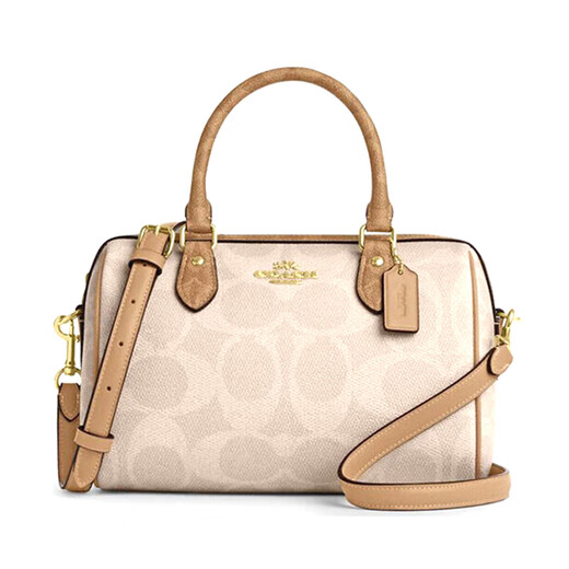 Entraîneur (entraîneur) [Cadeau de Saint-Valentin chinois] sac féminin Rowan Medium Boston Women's One-épaule Crossbodybag pour petite amie Cy679 Milk Tea Print Couleur Association IMXI9