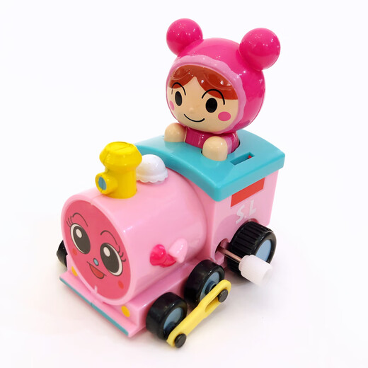 出口日本原装面包细菌超人发条三轮车线遥控车声音挖土机火车玩具 AP发条火车粉色