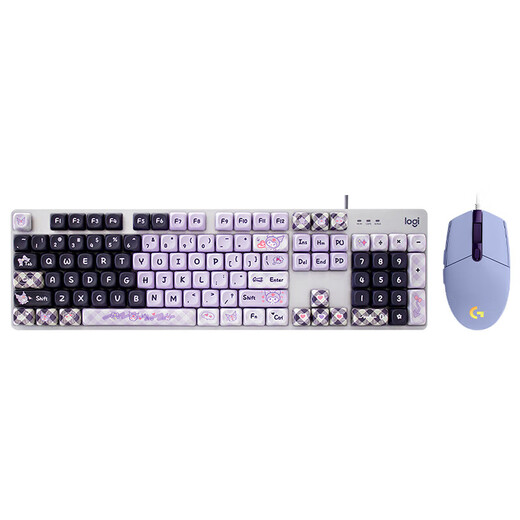 
Logitech K845 mechanical keyboard, wired keyboard, home game office, 104-key luminous full-size aluminum tumble metal panel, game office keyboard and mouse set, G102 second-generation purple + K845 red axis-Kulomi