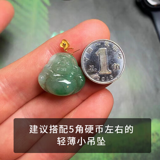 Shiniao 18K gold buckle head dot auspicious cloud jade buckle retro style jade buckle K gold gold pendant buckle necklace pendant buckle 18k gold yellow straight pin suitable for the size of a 50-cent coin