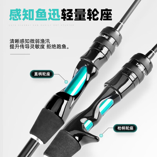 TAIGEK micro-curved horse mouth rod micro-object lure rod ul quick straightening handle 1.8 meters spinning wheel set stream white strips sticks