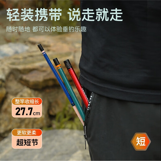 Kemaile shooter small things fishing rod set 2.4 meters children's fishing squid white strip horse mouth portable mini stream hand pole green