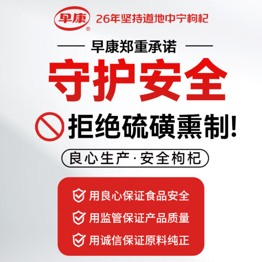 早康枸杞无熏无硫正品宁夏枸杞子正棕特级红枸杞子500g（250g*2袋）