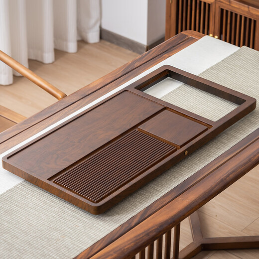 Chenshi tea tray solid wood home Bakelite style office tea set complete set fully automatic Kung Fu tea table kettle integrated Huanghuali color Pinyi 80*43 open style without electrical appliances