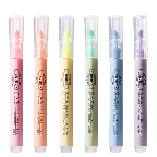 Deli Classic 6-Farben-Textmarker, Prüfungsbewertung, Highlight-Farbe, auffälliger Marker, Büromarker, Tasche, S624, Schulbriefpapier