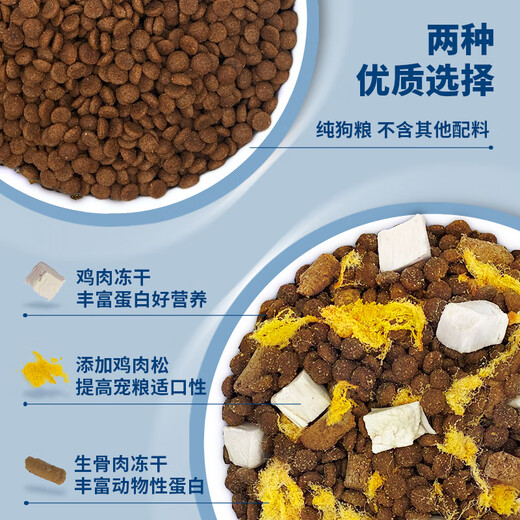 OIMG pet Maggie Maltese special dog food adult dogs puppies small dogs white hair freeze-dried food universal type Maltese special food upgrade (floss raw bone 5kg divided into 2 bags