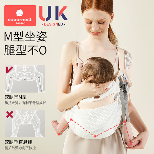 
Scoornest baby holding artifact liberates two-handed newborn baby straps before going out to hold baby baby baby horizontal hug [breathable style - suitable for 3-36 months] Bess Blue [
