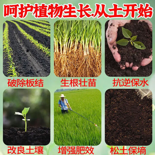 Soil Activator, Black Water Fertilizer, Improve Hardening and Loosening, No Deep Plowing for Vegetable Gardens, 500g 3 Bags, Three Bags Can Manage Five Acres of Land