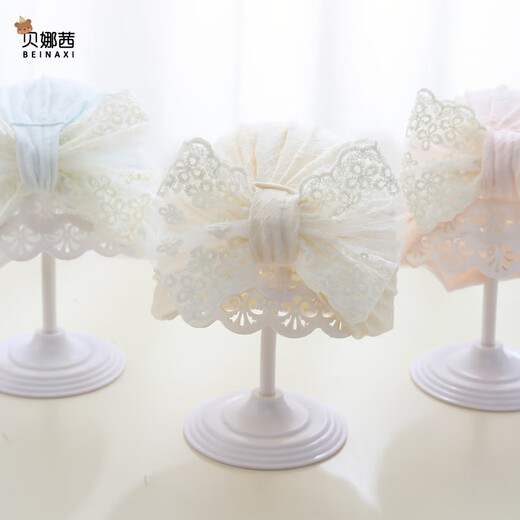 Benasi baby hat spring and autumn thin baby girl Indian hat fetal hat infant summer fontanelle hat princess fashion bow-yellow 3-18 months (40-48CM)