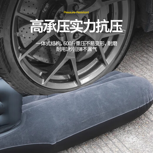 短云车载充气床垫汽车后座睡觉神器suv轿车后排睡垫车载床垫旅行床 加厚升级护头挡+儿童挡丨暮光灰