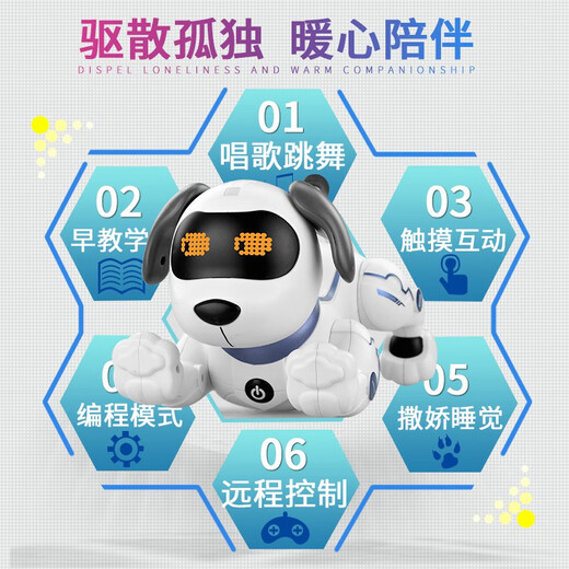 FH2024新款网红机器狗智能仿生机器人小狗会说话走路会叫玩具狗狗 特技互动狗两电版可换电池 官方标配