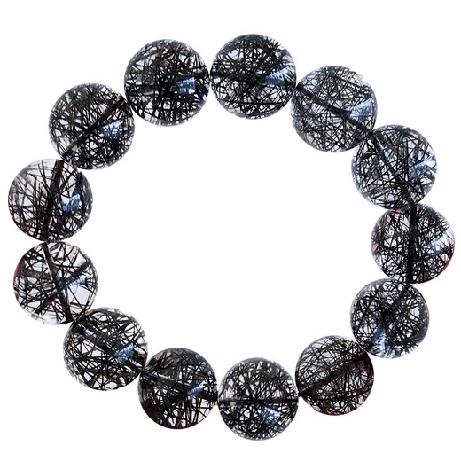 DL 1998 Chinesisches Valentinstag Geschenk Fett Donglai Qualität schwarzes Haarkristallarmband Ein Bild Brasilianische Tianlan -Titankristallarmband 12529 12mm schwarzes Haarkristall