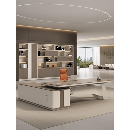 Shusheng boss desk light luxury high-end president simple modern executive desk business luxury manager office home new product table light luxury 2.4 meters * 0.9 meters + side cabinet