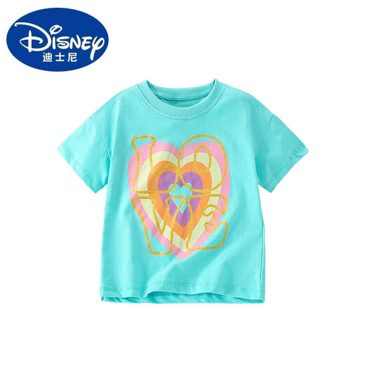 迪士尼（Disney）malwee女童短袖夏装新款欧美童装休闲印花圆领衫儿童T恤上衣 9216 110 cm