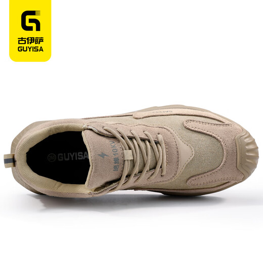 Zapatos de protección de mano de obra de Guyisa para la cabeza de plástico anti-smash de los hombres anti-Punteo Anti-Punteo Ligero RESISTO DE ELECTRIANO DE ELECTRIANO ASEMBRANO Zapatos de trabajo F100 41