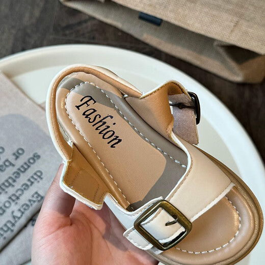 Children's Sports Fashion Sandals 2025 Summer New Boys Soft Bottom Beach Sandals Girls Casual Beige 31/Inner Length 19.4cm