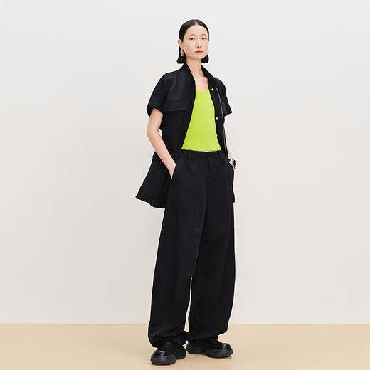 AUM (AUM) Easy Suit AUM 2025 Spring New Outdoor Style Work Wear Vest Black Jacket Trousers Black Top S