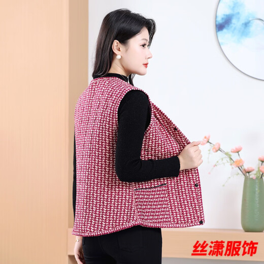 丝潇秋冬马甲新款中老年驼绒保暖轻柔女士坎肩外穿碎花妈妈宽松棉马甲 WY-6629/款2号色 建议990--100斤 2XL