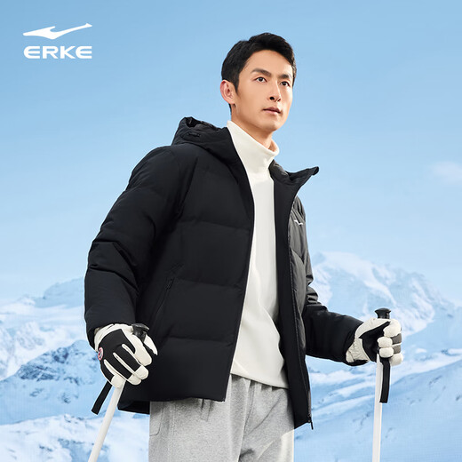 Hongxing Erke Water Repellent 3.0 Down Jacket Men's Autumn and Winter New Men's Down Jacket Men's Warm Windproof Jacket Jacket Men's Black-1028-Classic XL (170-175cm/130-140Jin Jin equals 0.5 kg)