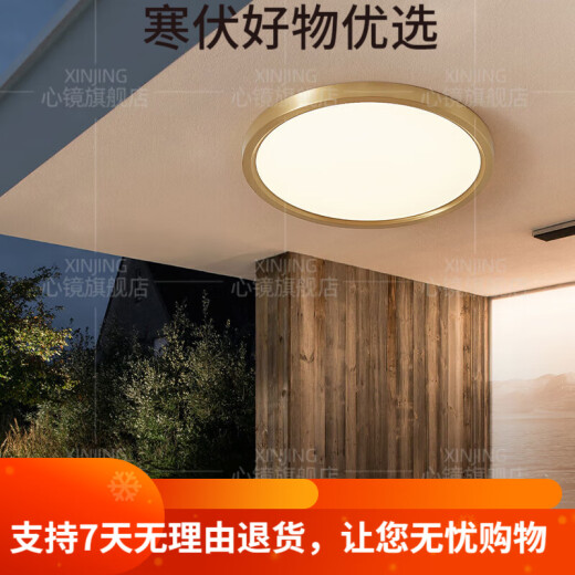 CLCEY全铜户外吸顶灯别墅大门口门前灯室外过道阳台灯防蚊虫庭 X3895-4 X3893-800/方形