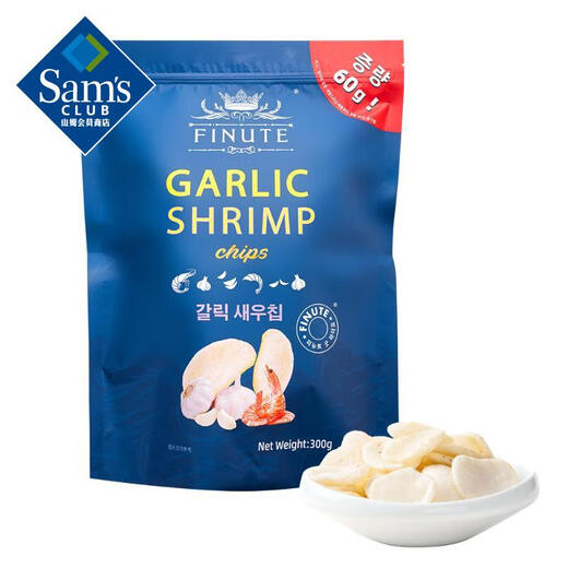 FINUTE Garlic Shrimp Crackers (Puffed Food) 300g 300g*1 bag