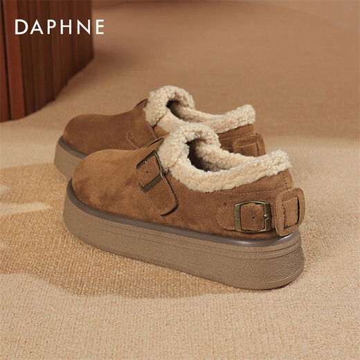 Daphne botas de nieve con suela gruesa para mujeres 2024 otoño e invierno más terciopelo nuevo viajero retro versátiles calientes zapatos para mujeres de birken zapatos de algodón 37