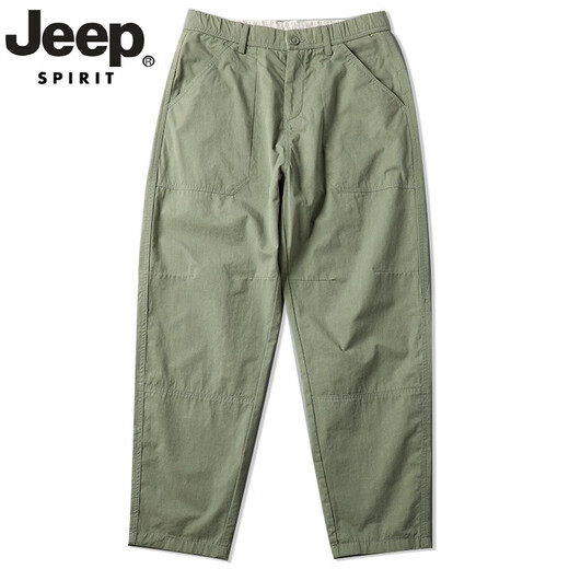 JEEP SPIRIT吉普高档休闲裤男夏季含棉阔腿裤宽松直筒休闲休闲长裤百搭工装裤 6626军绿 28