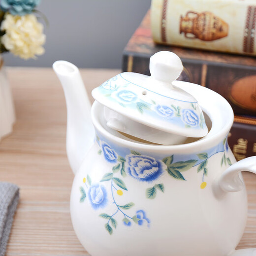Yeyu family ceramic teapot large capacity high temperature resistant filter kettle universal for offices, restaurants and hotels Qingshan Mangrove (about 9 taels of water) 450ml