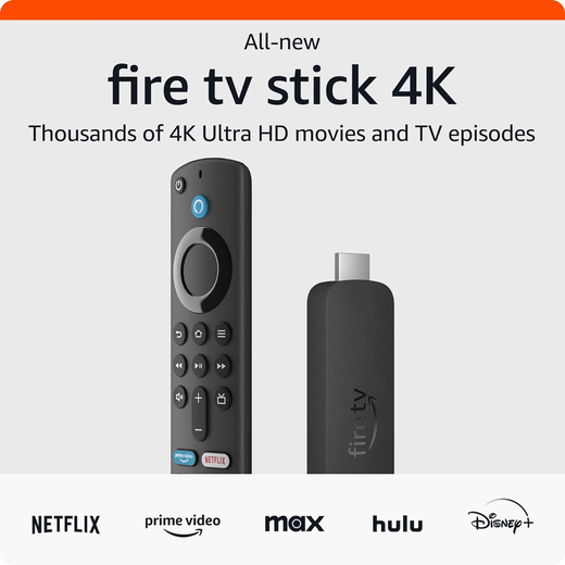 亚马逊2023款fire tv stick 4K max 16G二代奈飞电视盒子网络盒子机顶盒 2023款4K MAX，2＋16G 全新代激活指导 现货(拆封不退)