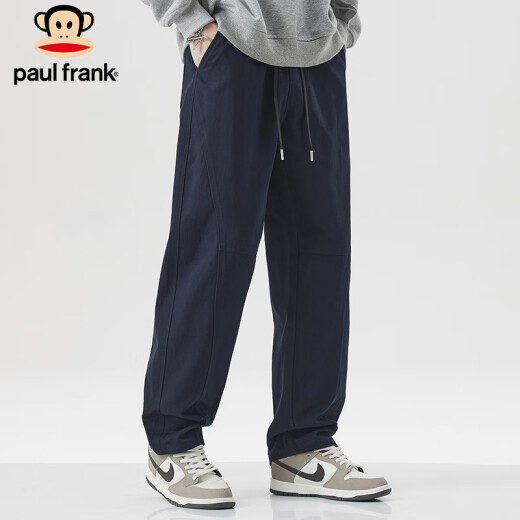 大嘴猴（paul frank）休闲裤男士工装裤子男夏季美式纯棉宽松阔腿裤男裤 藏蓝色 XL