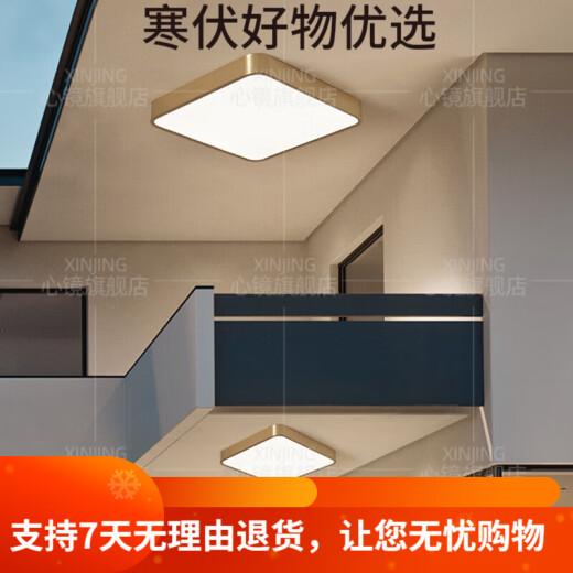 CLCEY全铜户外吸顶灯别墅入户门灯走廊过道阳台灯露台防蚊虫庭 X3893-3 X3893-400/方形
