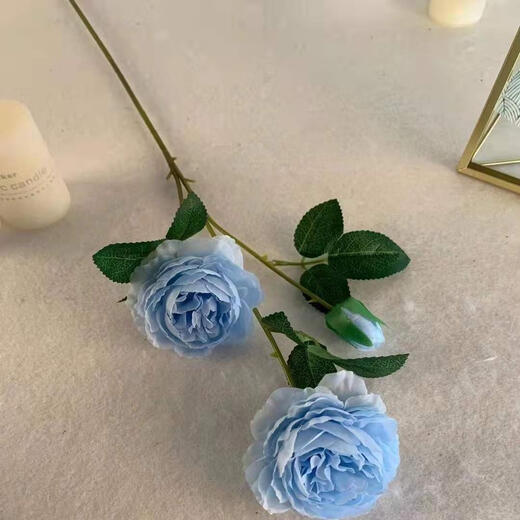 Simulated 3-head peony wedding flower arrangement rose flower sea wedding layout fake Brazilian roses arranged on the ground to lead silk flowers rose pink